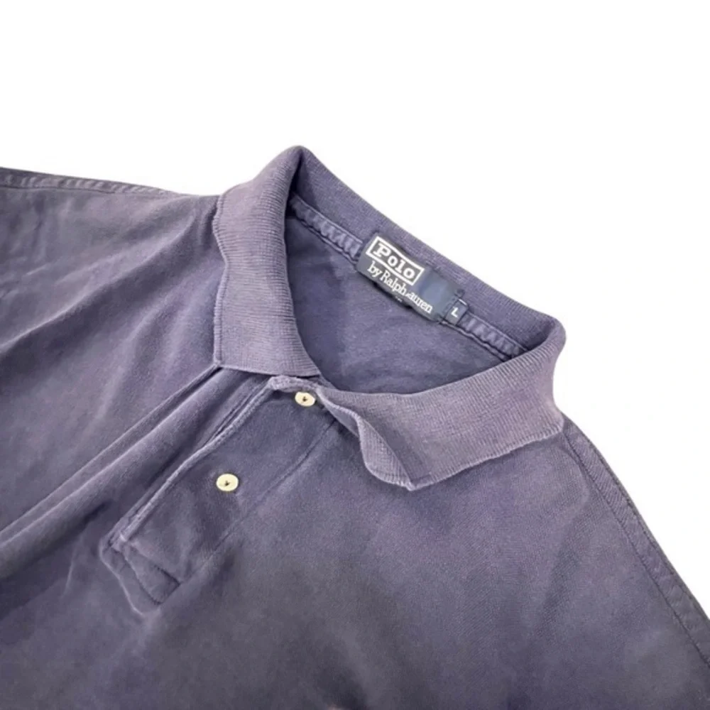 Ralph‎ Lauren Polo Shirt Mens Large Blue Short Sleeve Red Pony Vintage 90s